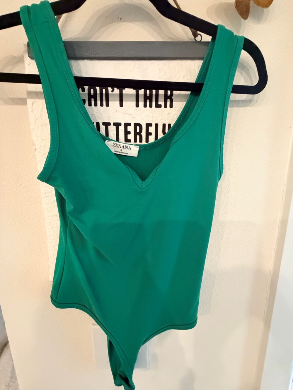 Zenana Outfitters Teal Green V-Neck Sleeveless Bodysuit